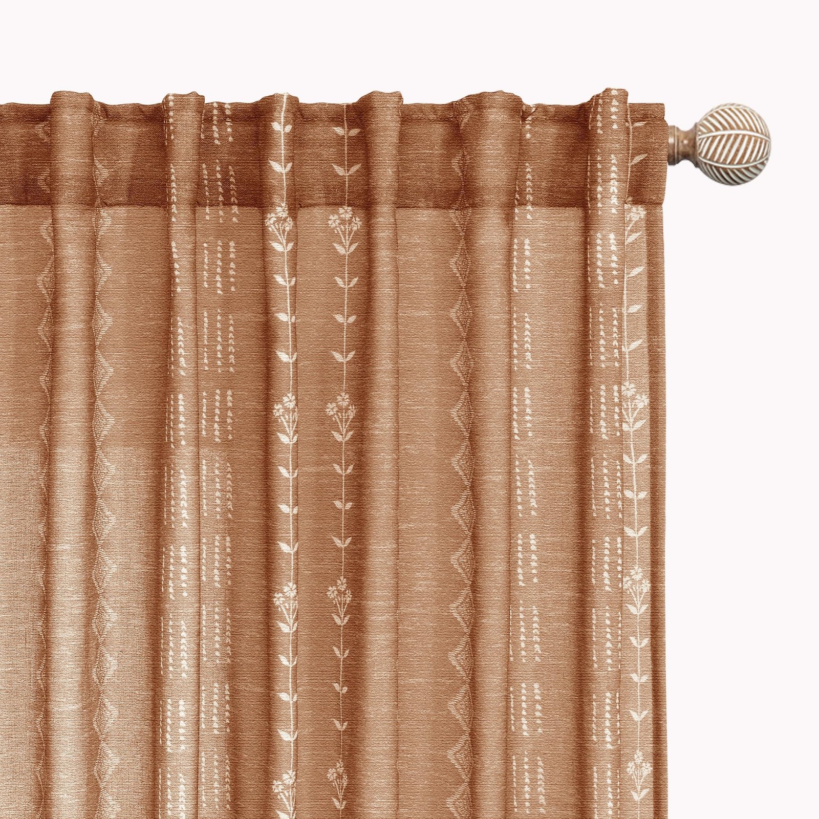 Boho Curtains 2 Panels Patterned Farmhouse for Living Room Bedroom,Vintage Fl…