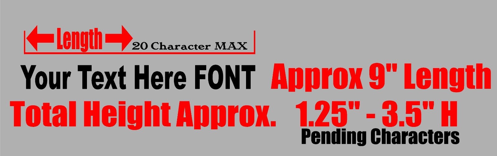 CUSTOM TEXT Number Decal Sticker Pair BOLD Font Car Truck Laptop Mirror Vinyl