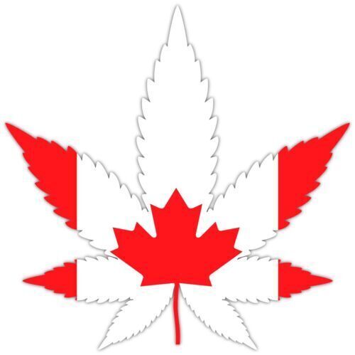 Canadian Weed Leaf Sticker Decal pot Canada Flag Laptop Wall Truck