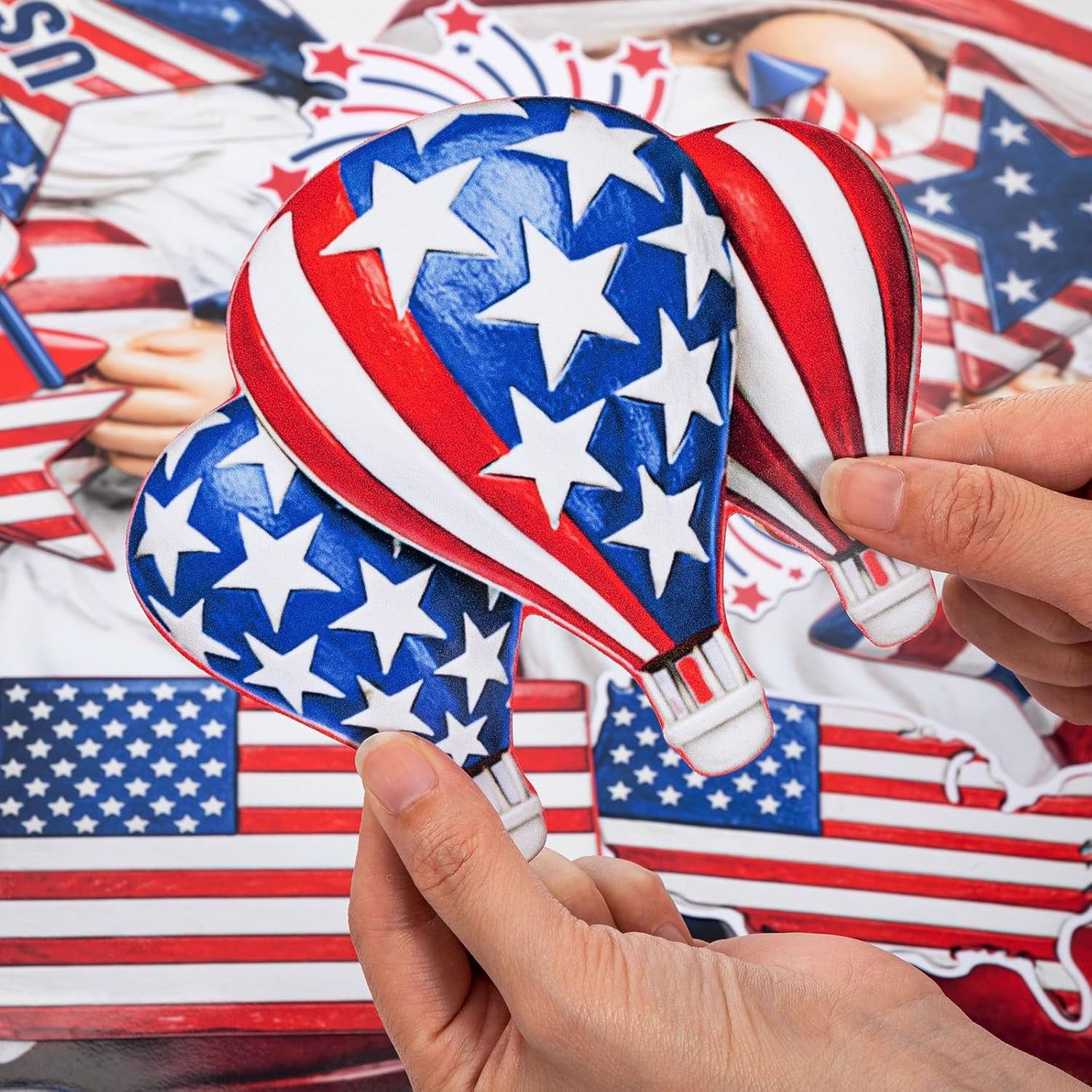 16 Pcs Patriotic Garage Decoration Magnet Sticker – 4Th of July Red White Blue 2