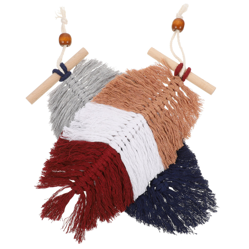 2Pcs Braided Cotton Cord Woven Leaf Hanging Ornament Locket Bohemian Decor Gift