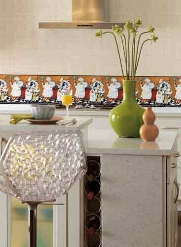 York Wallcoverings BG1680BD Chef's A-Cookin' Wallpaper Border Cafe Wall Decor