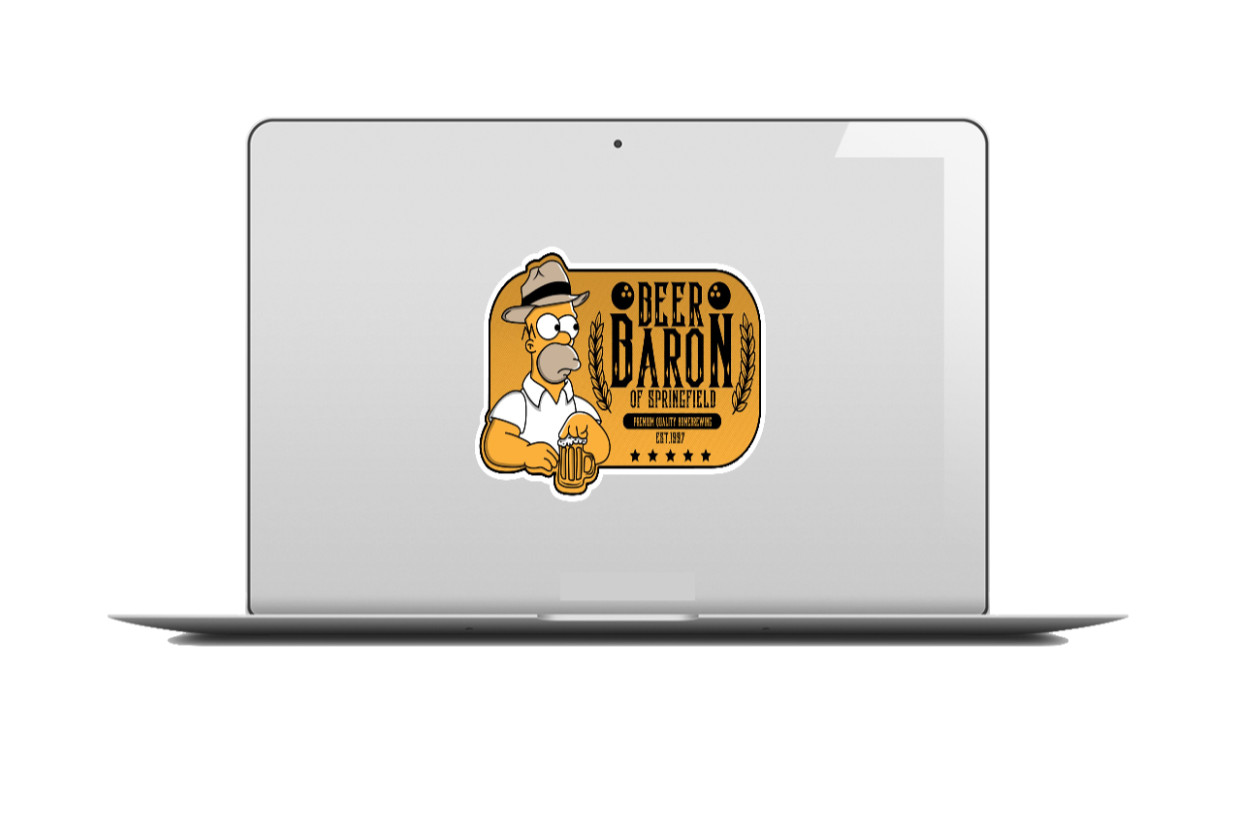 Beer – (Beer Baron) – 4" Handmade Vinyl Decal Vehicle Cooler Laptop Grill Bar 26