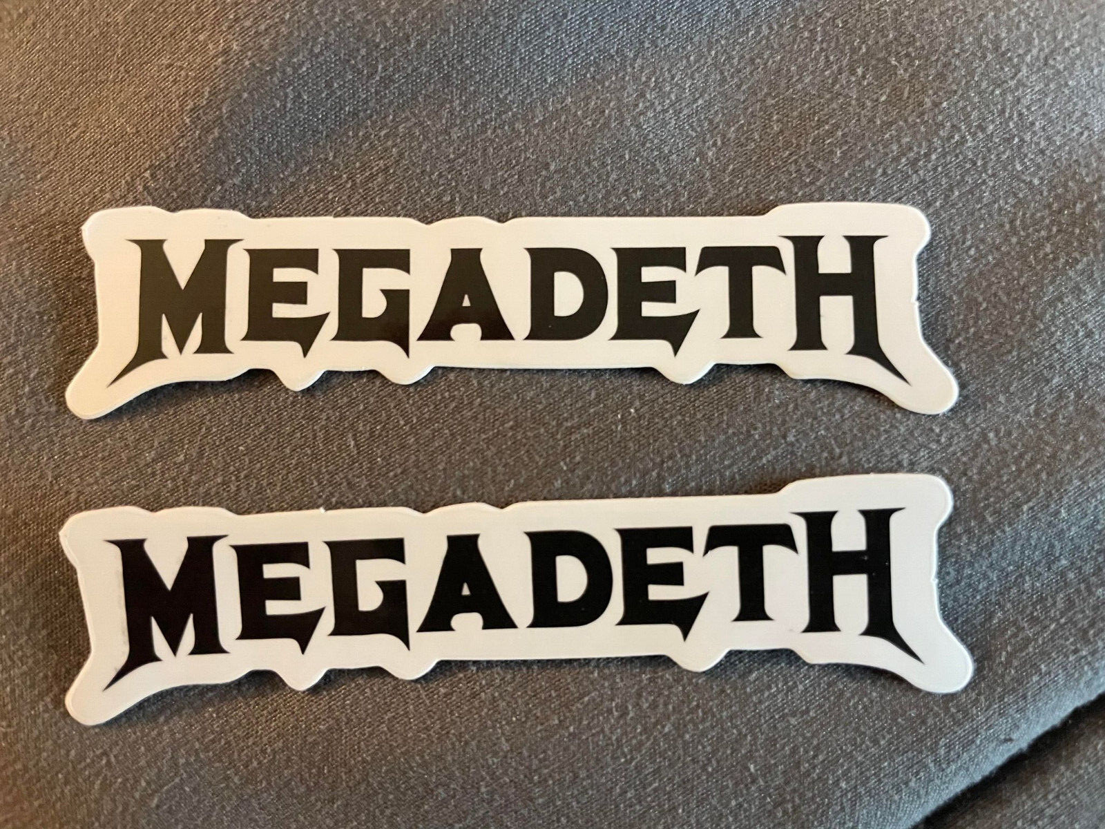 Lot of 2 MEGADETH 3/4" x 3" Band Logo Stickers FAST! FREE SHIP! Mustaine