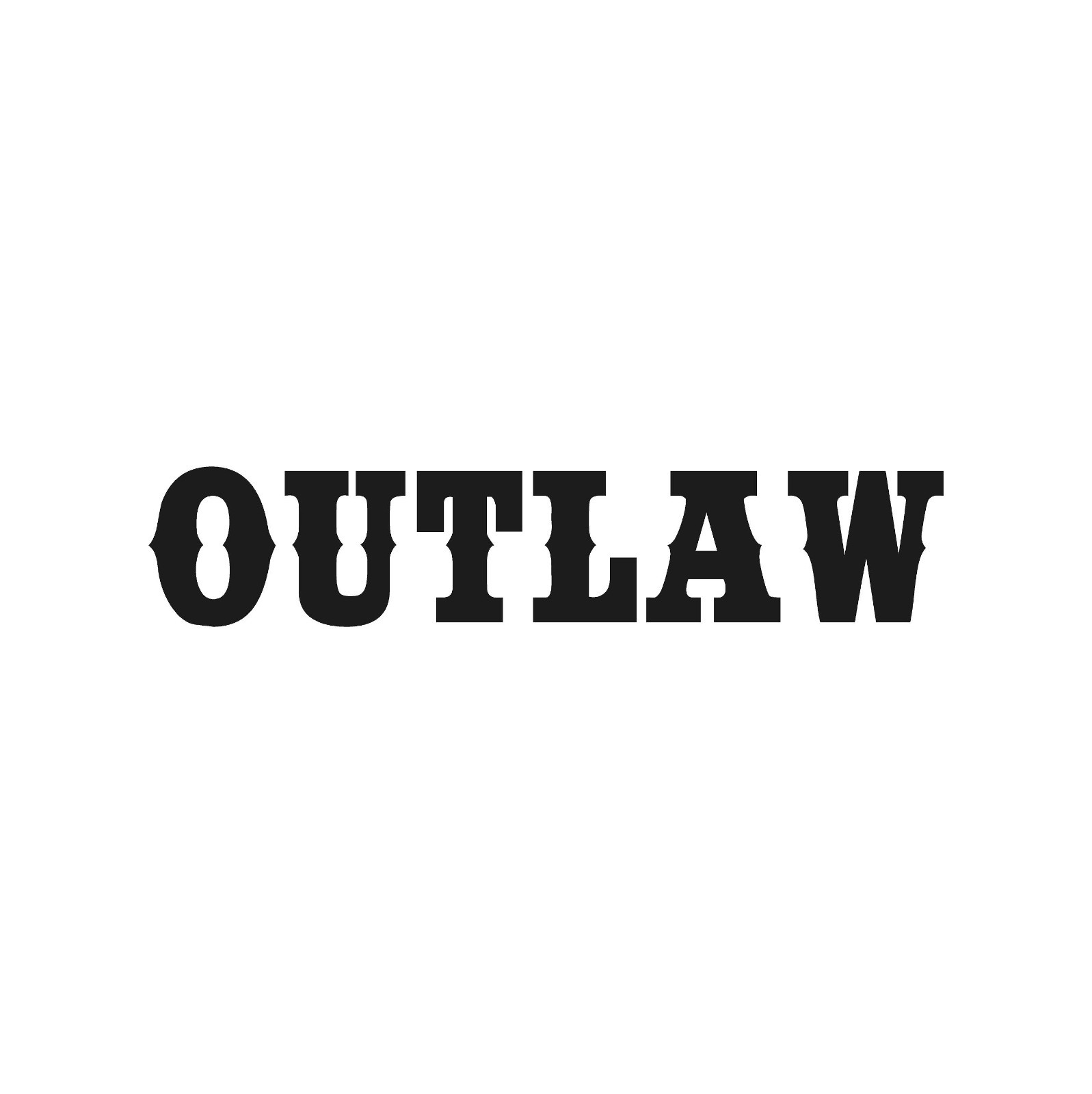 Outlaw Vinyl decal car Wild West Font sticker