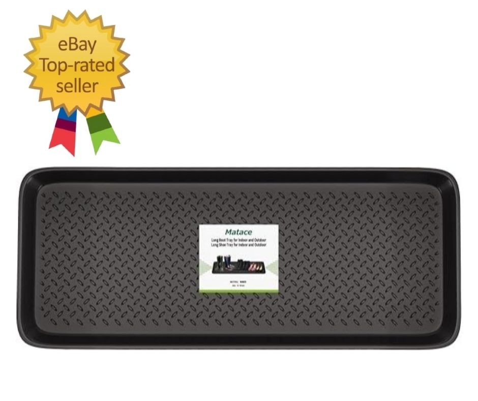 Matace 1 Pack Rubber Large Boot Tray for Entryway,Long 40 x 16 x 1.2, Black