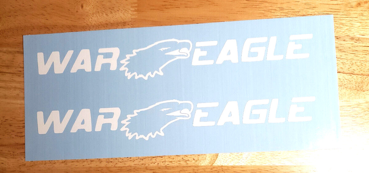 War Eagle Boats Decals Stickers Gloss white 11" (2) Fast USA