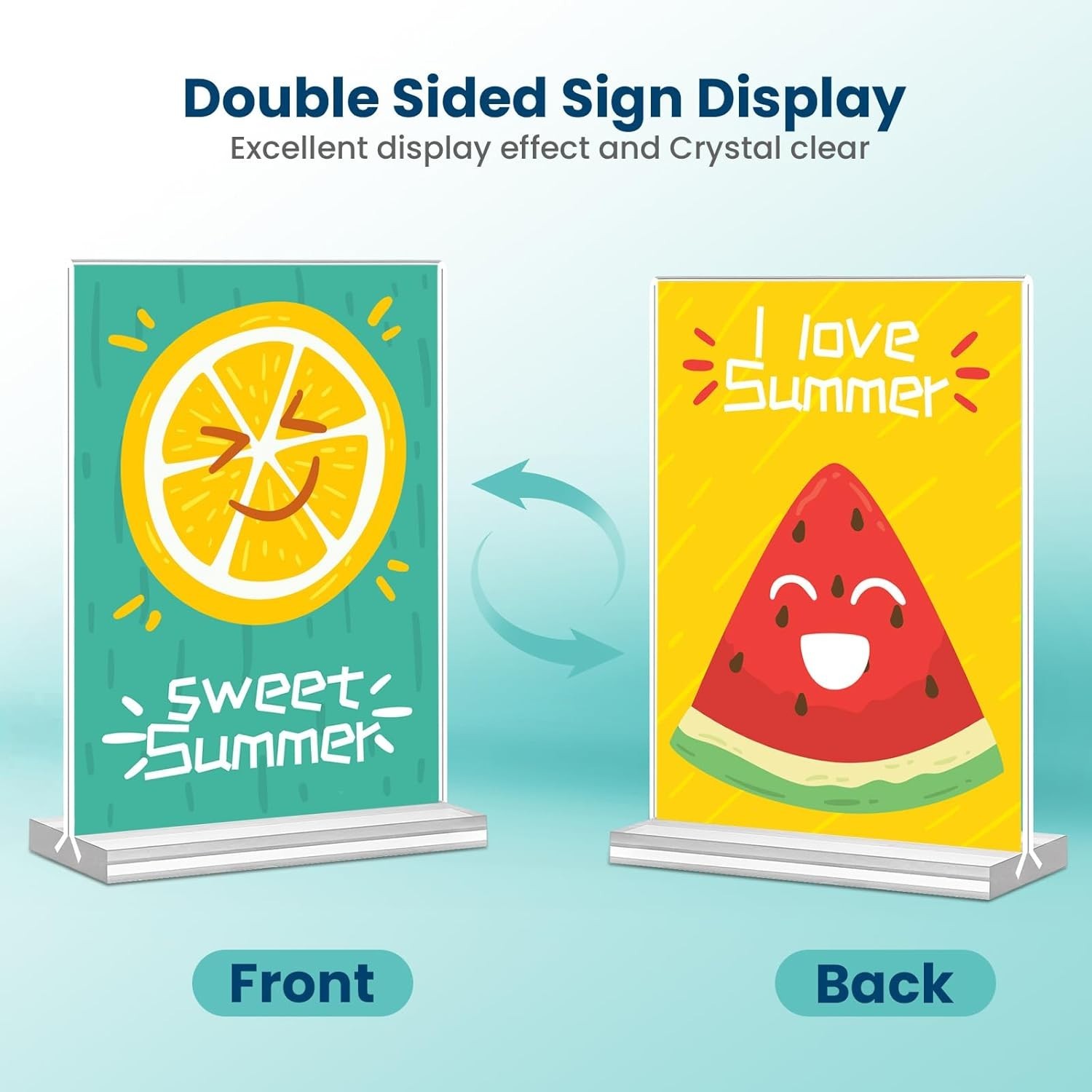 Acrylic Sign Holder, 5×7, 15 Pack Vertical Clear Table Menu Display, Double S…