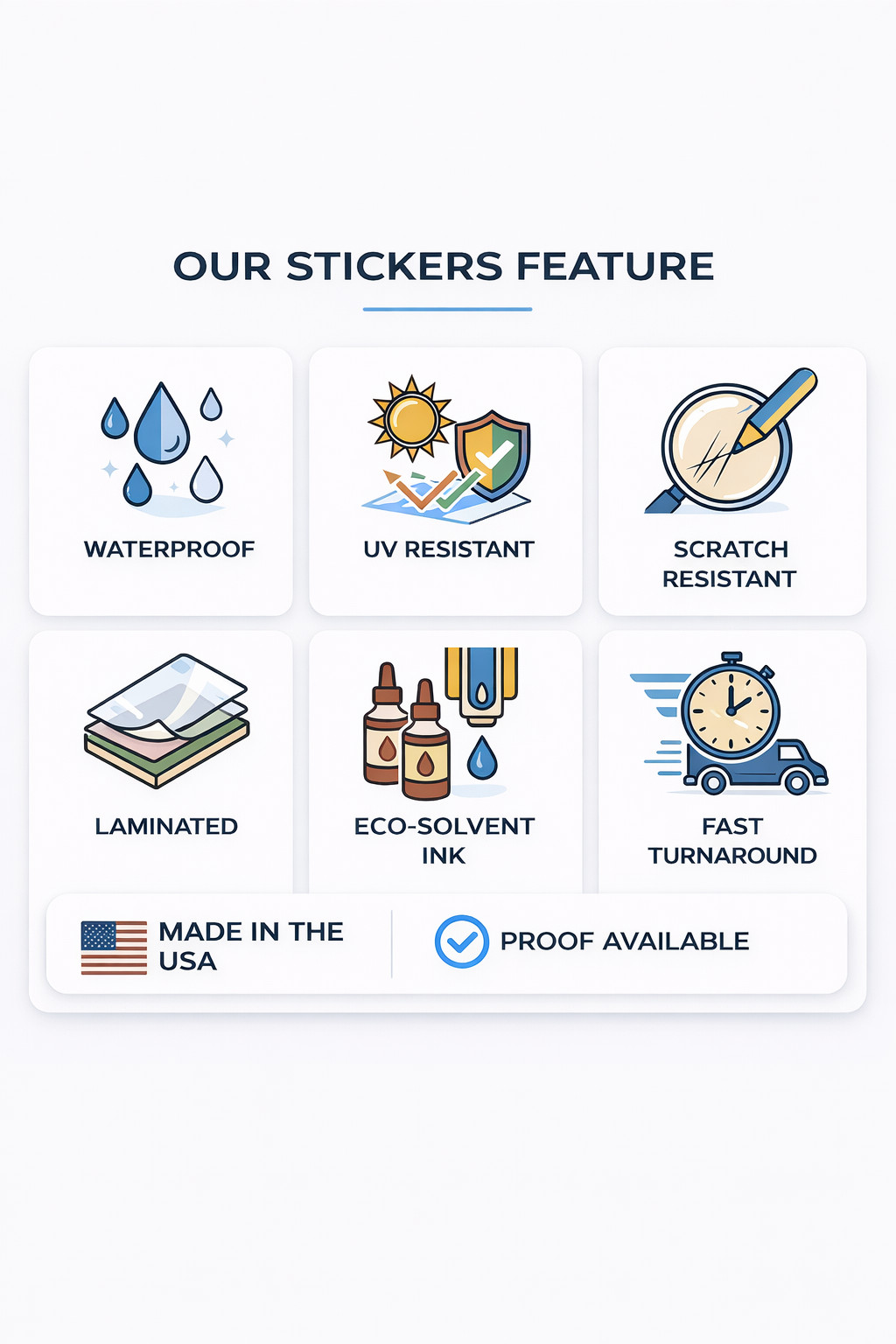 Custom Vinyl Stickers Decals Any Shape Die Cut Logo Waterproof 2"-20" USA