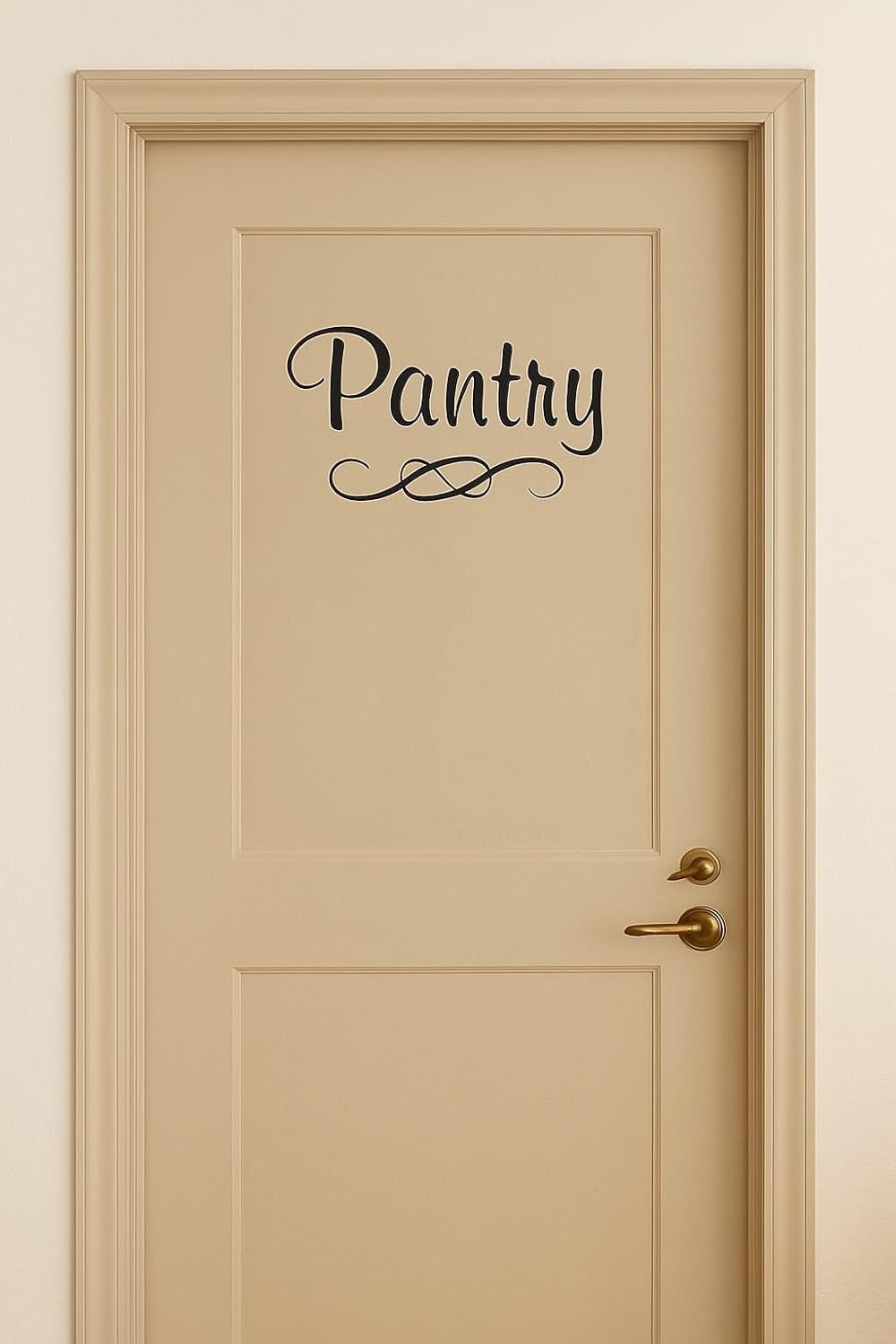 Pantry Decal with Single Swirl – Vinyl Art Wall for The Home or Black