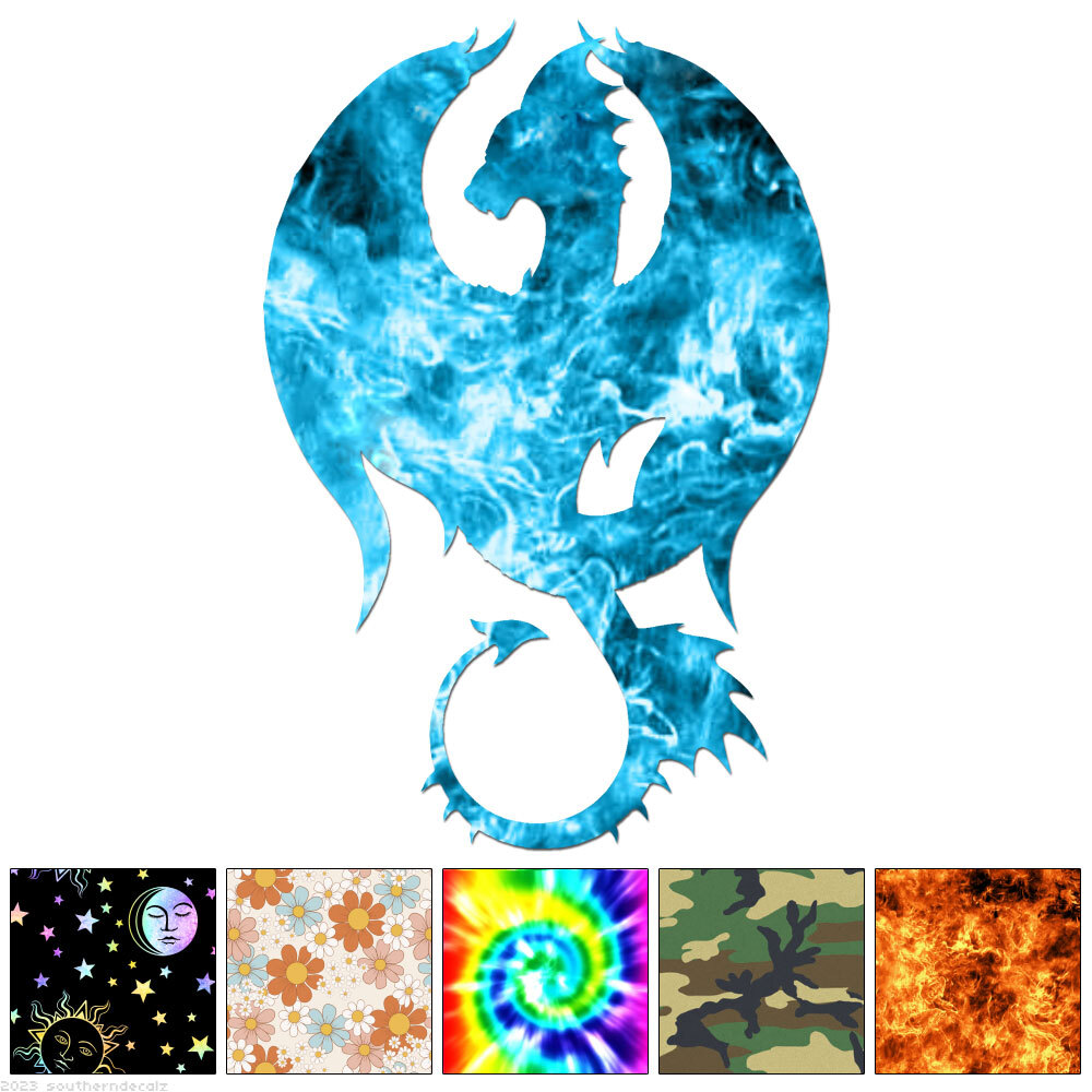 Dragon – Decal Sticker – Multiple Patterns & Sizes – ebn7131