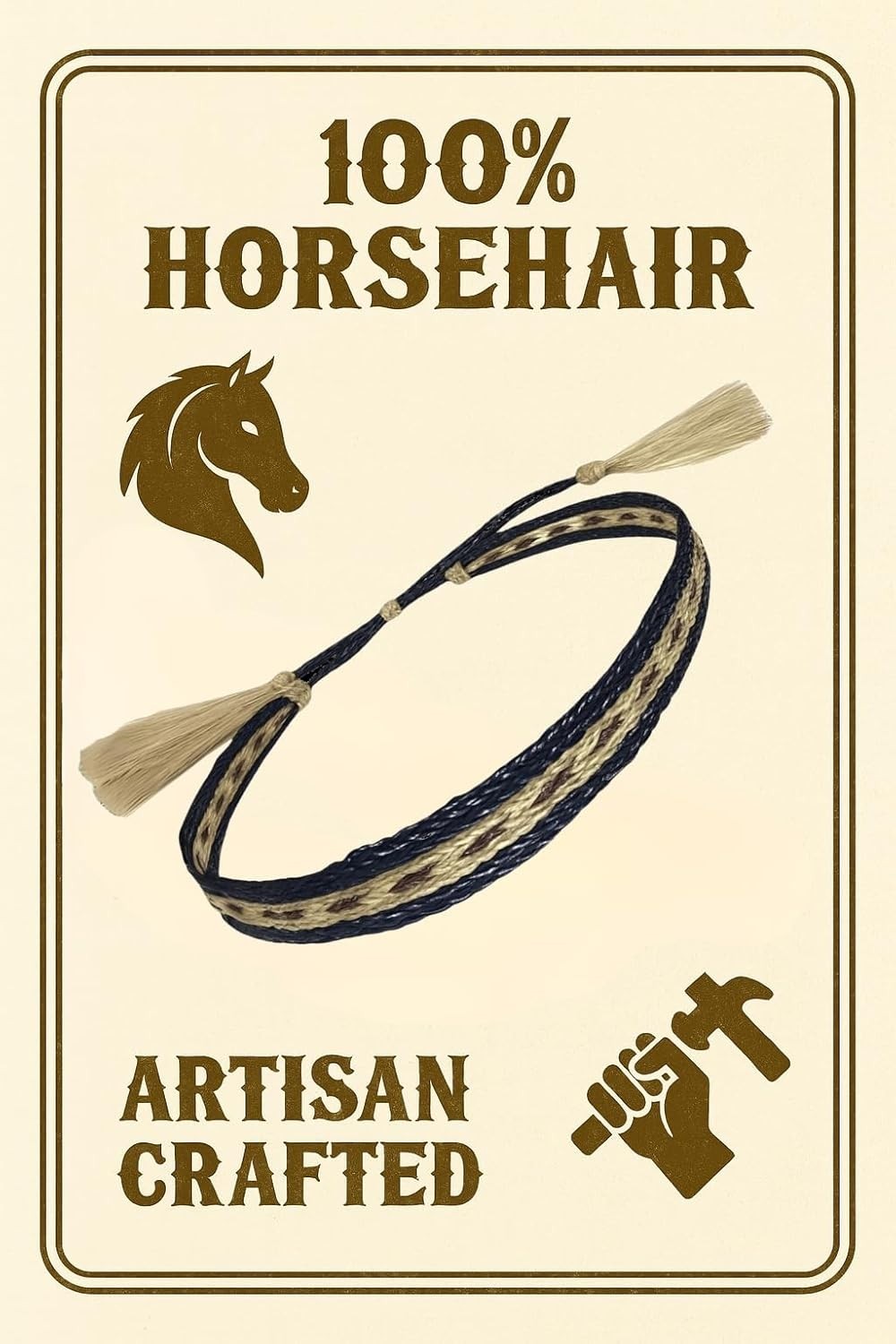 Natural Horsehair Hat Bands for Cowboy & Panama Hats – Unisex Western Accessorie