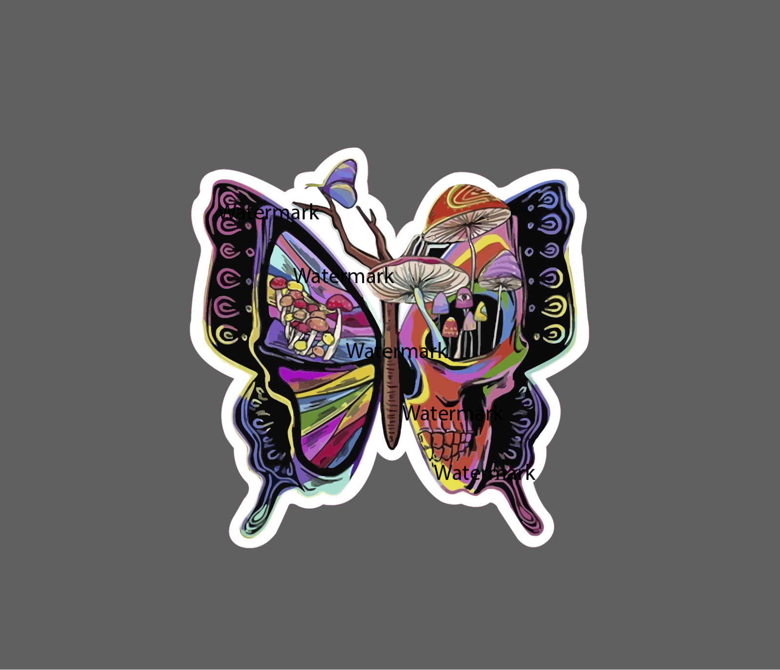 Butterfly Sticker Mushroom Trippy Neon NEW – Buy Any 4 For $1.75 EACH Storewide!