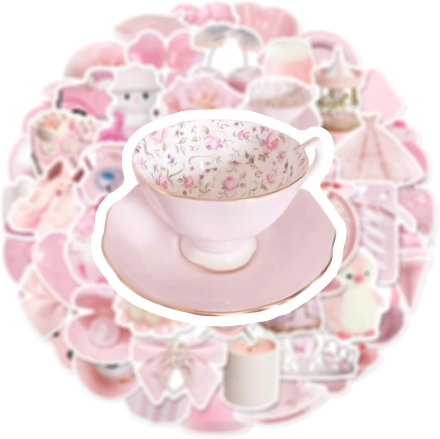 Stickers Aesthetic Waterproof Laptop Decals for Water Bottle Pink