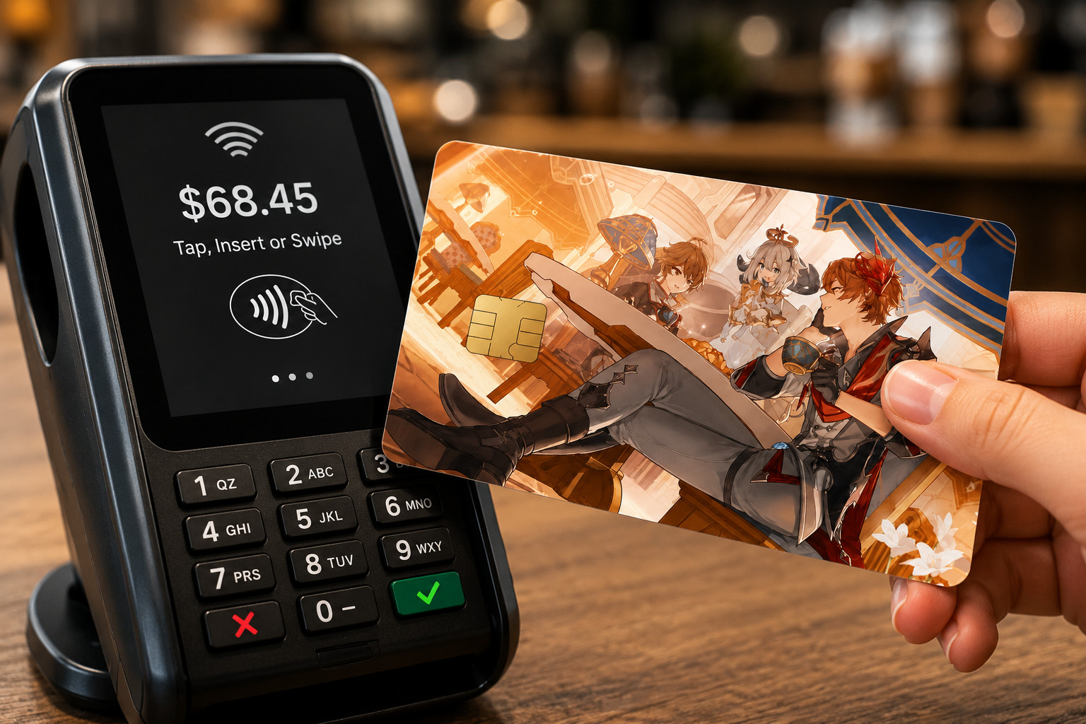 Cozy Tea Gathering Genshin Impact Childe Debit Card Credit Card Skin Sticker