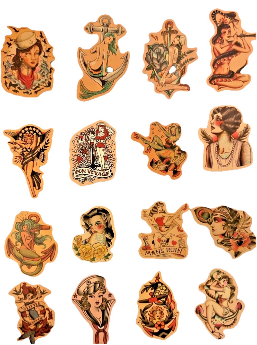 Pin-up Women Vinyl Stickers diy for helmets, cases, scuba, guitars, bumpers, mug