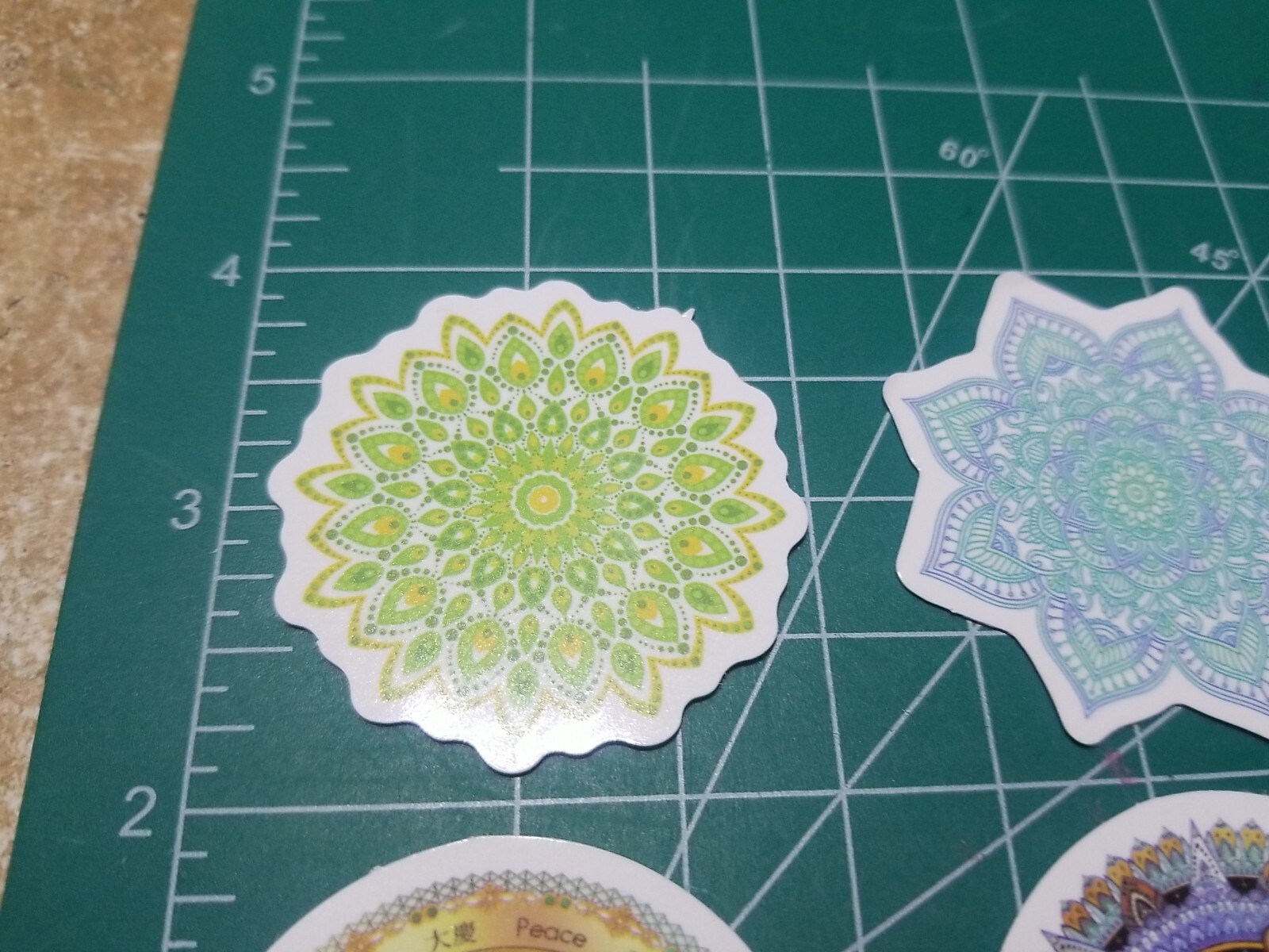 Set Of 6 Mandala Vinyl Decal Stickers Waterproof. 1 3/4" Round. Lot 4