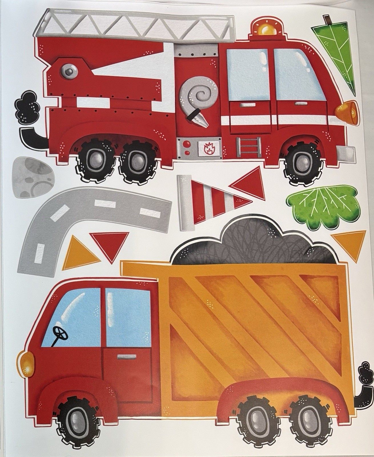 Construction Cars Wall Decals Trucks Tractor Vehicles Removeable Wall Stickers