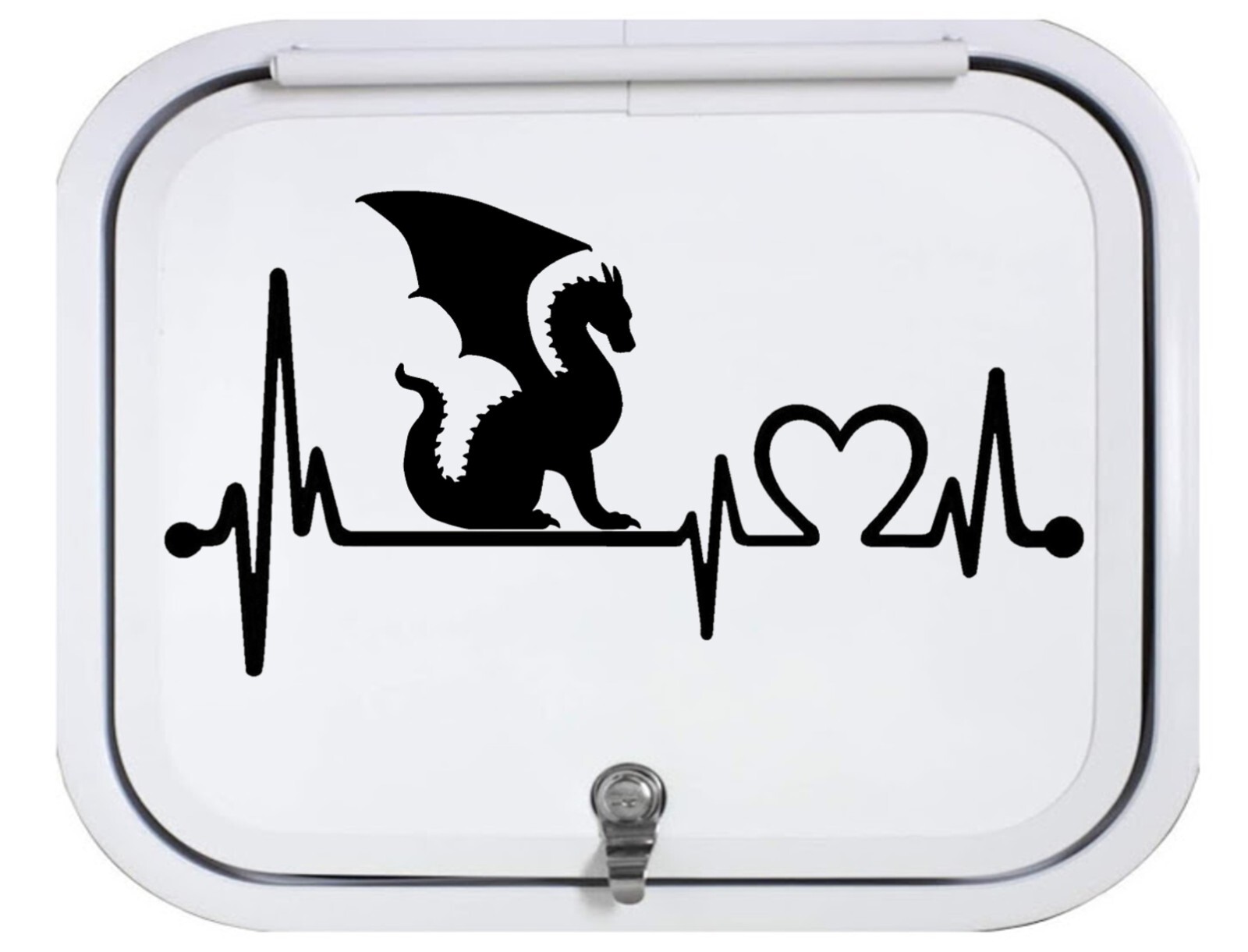 Wyvern Dragon Decal Sticker Heartbeat Medieval Dungeons Folklore Flying BG2006