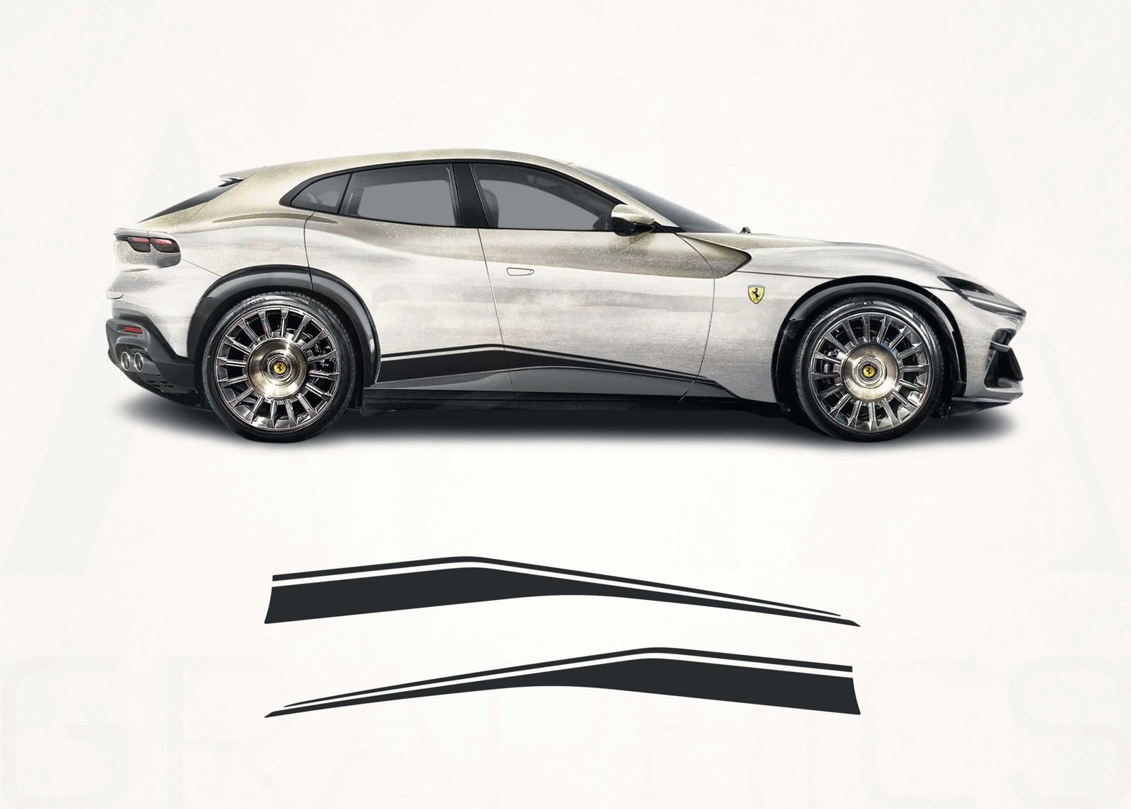 Aftermarket Ferrari Purosangue Side Stripes Decals