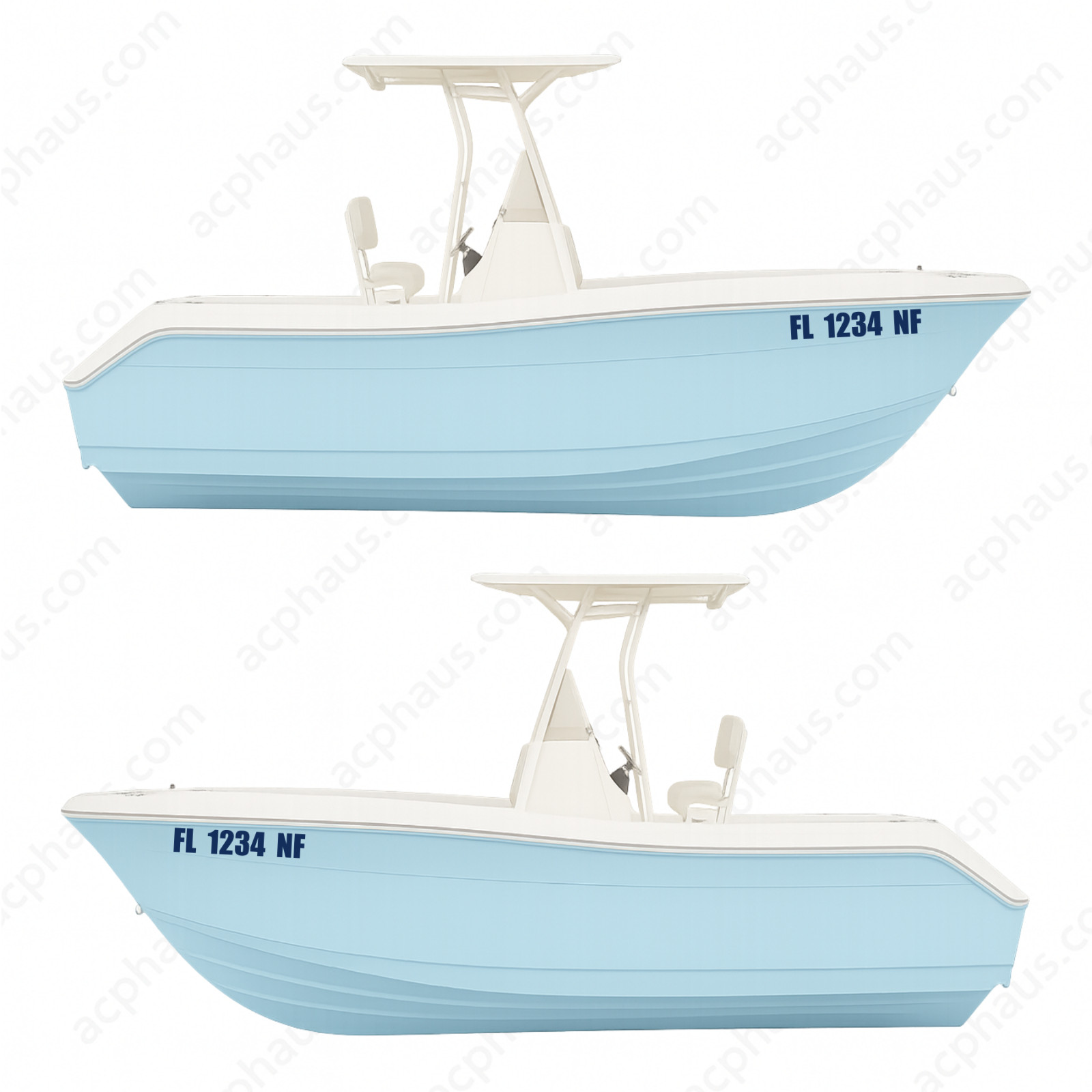 Boat Registration Numbers Decals – Custom ORACAL 751C Vinyl – Right & Left Set