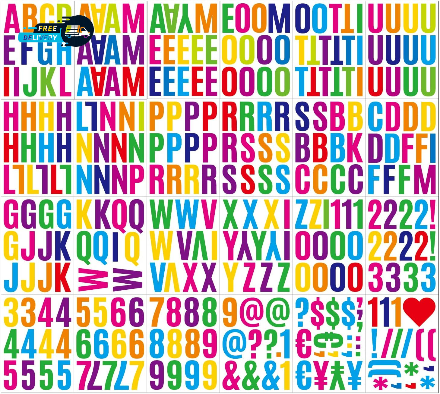 24 Sheets 2 Inch Self Adhesive Letters Stick on Vinyl Letters Capital Letter.