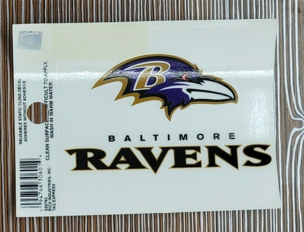 Baltimore Ravens Small Static-Cling Window Decal Sticker – Approx 3" x 4"