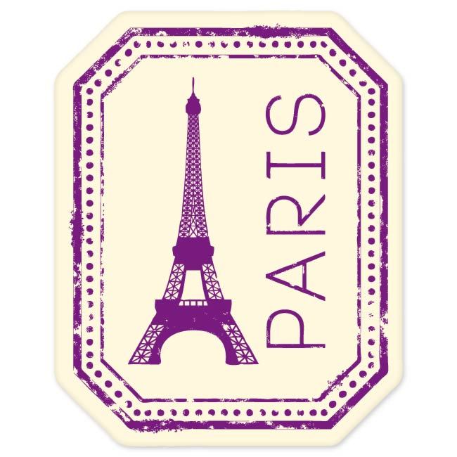 Paris France travel car bumper window suitcase sticker 5" x 4"