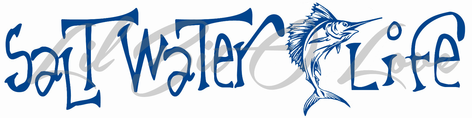 Salt Water Life Vinyl Decal with Sail Fish Sticker for Car Auto Vehicle Deep Sea