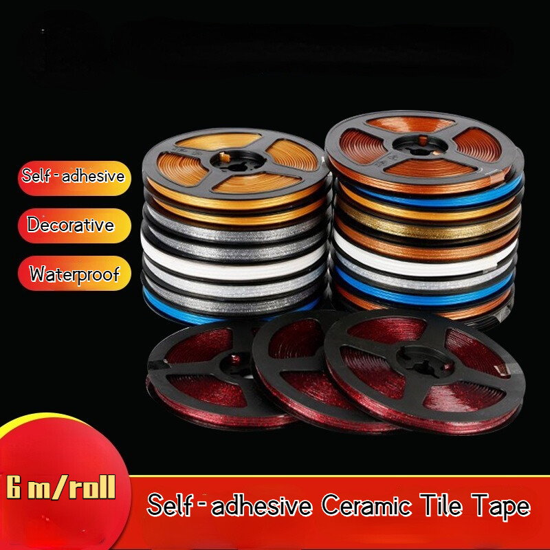 6 Meters/roll Ceramic Tile Tape Self-adhesive Floor Sealing Line Stickers
