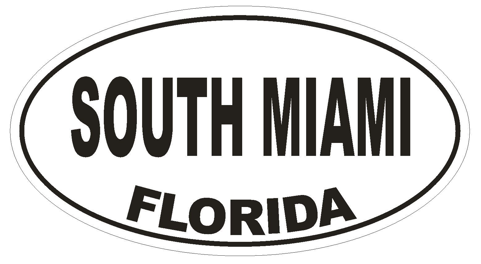 South Miami Florida Oval Bumper Sticker or Helmet Sticker D2616 Euro Oval Decal