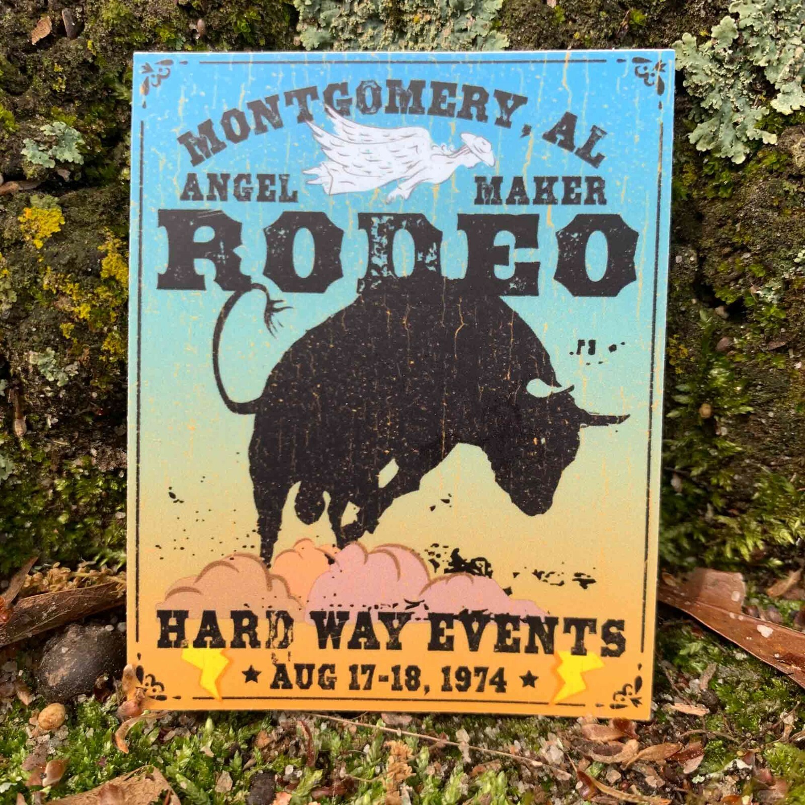 Montgomery Rodeo Premium Stickers & Magnets / Angel Maker Bull, Hard Way Events