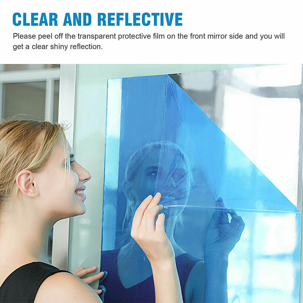 50x100cm Self Adhesive Mirror Reflective Tile Wall Sticker Film Paper Home Decor