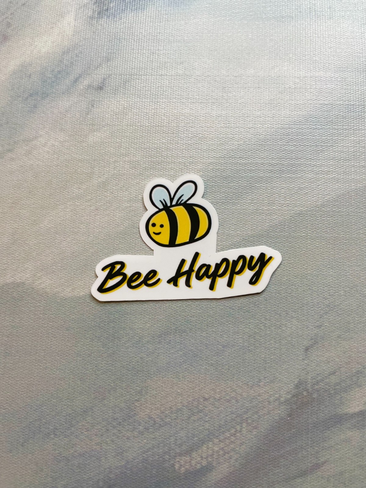 Bee Happy Sticker l Gloss or Holographic Laminate l Waterproof Decal