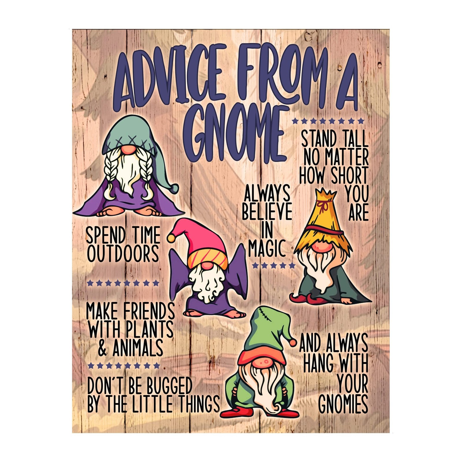Advice From A Gnome Funny Garden Wall Art Print, Fairytale Gnome Decor for Ho…