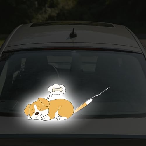 1Pcs Cute Dog Rear Window Wiper Decal High Intensity Reflection Vinyl Style 1