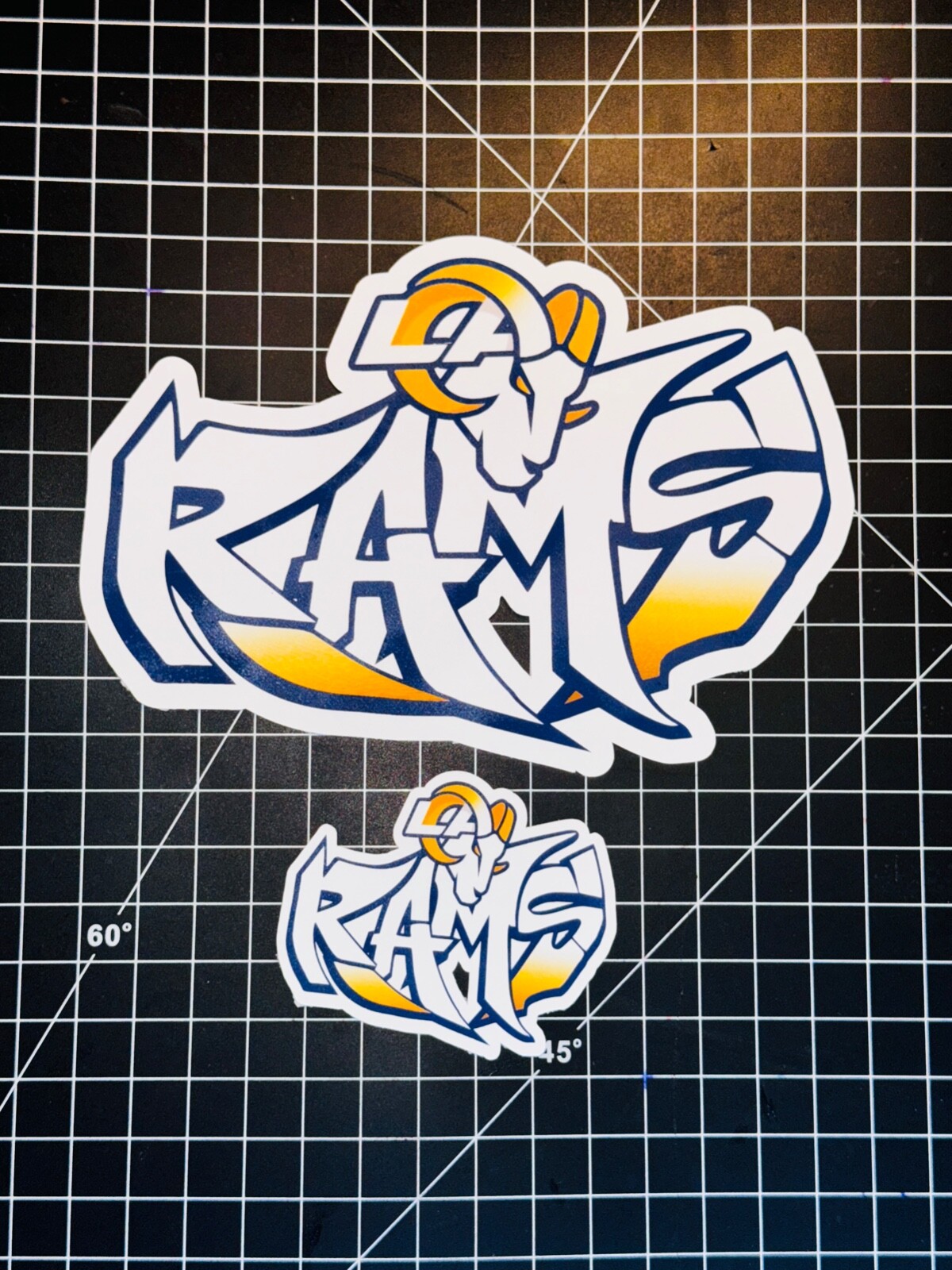 RAMS FOOTBALL WATER RESISTANT STICKER DECAL