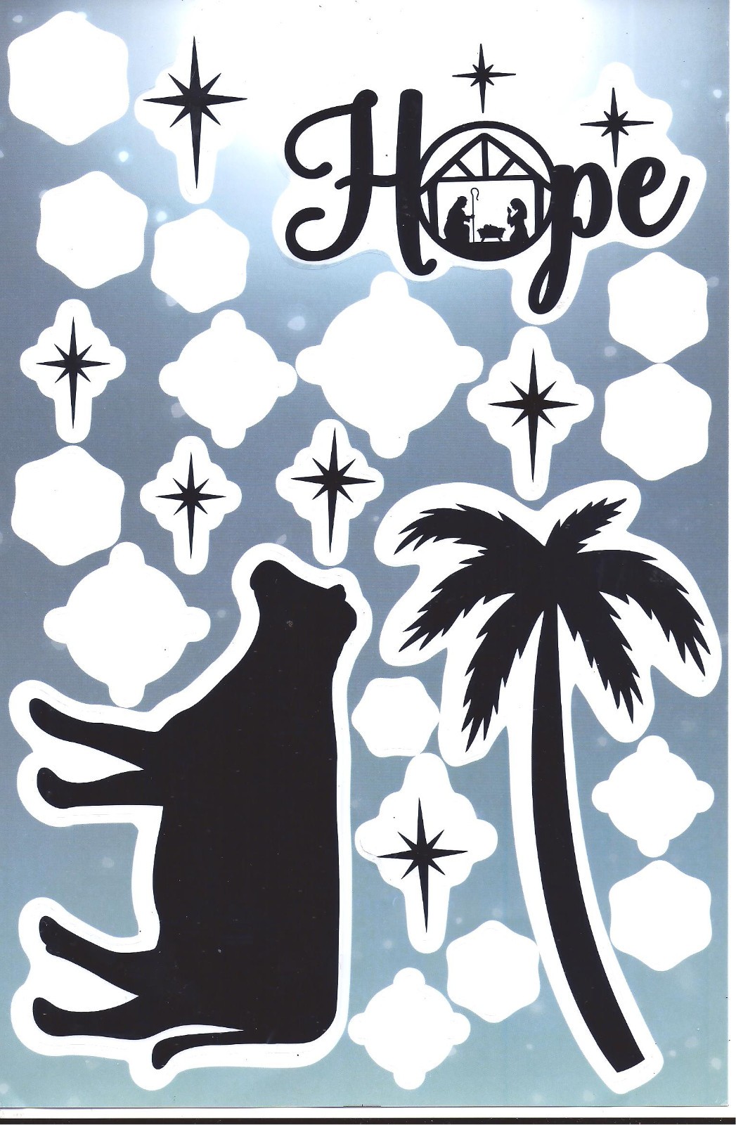 9 PANELS – CHRISTMAS NATIVITY WINDOW CLINGS Decorations Total 5 Foot Long $6Ship