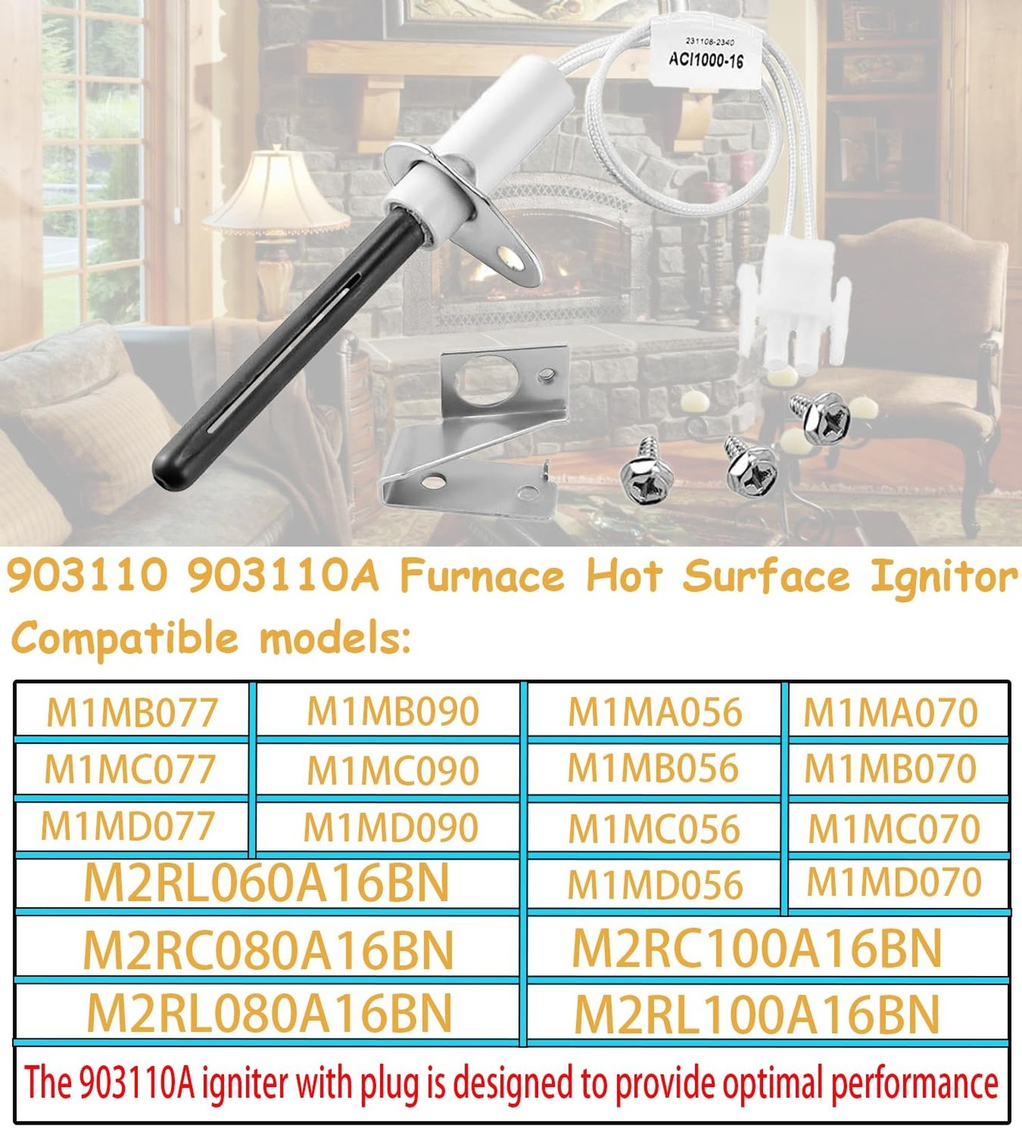 903110A 903110 (Reinforced) 115 Volt Universal Furnace Hot Surface Ignitors w…