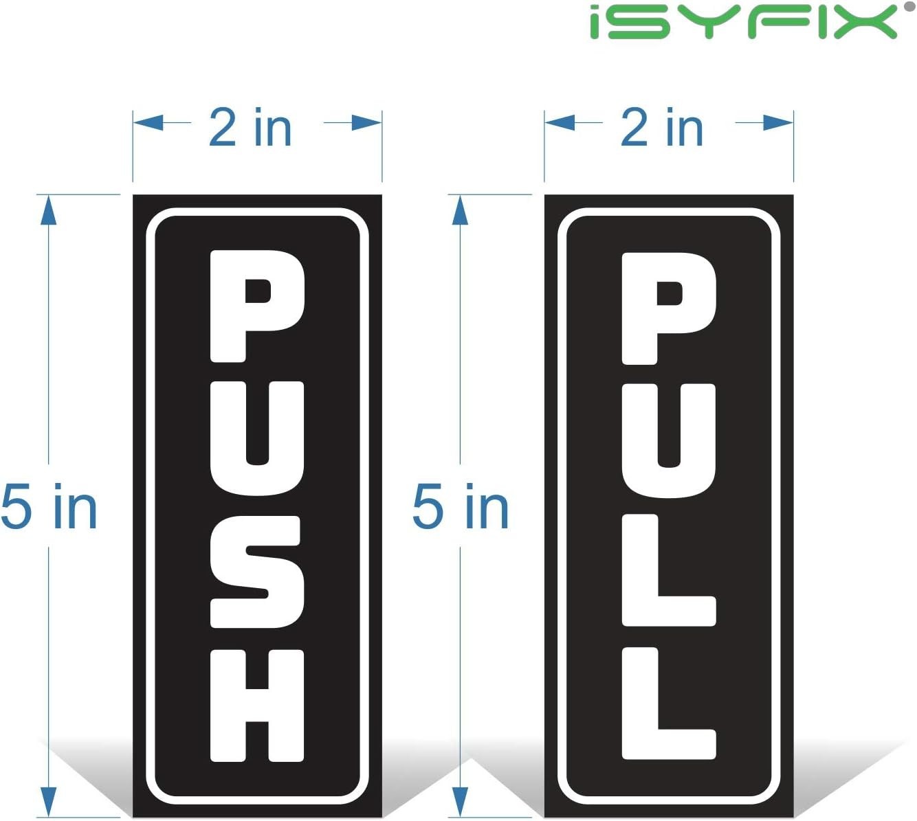 Push Pull Stickers Sign – 2 Pack 2×5 inch -Vertical Decal Self-Adhesive, Blac…