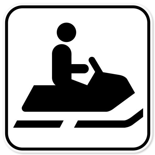 Snowmobile Trail car bumper sticker 4" x 4"