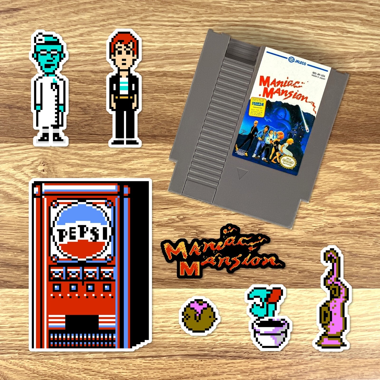 Maniac Mansion Stickers Nintendo NES 25 Sticker Pack