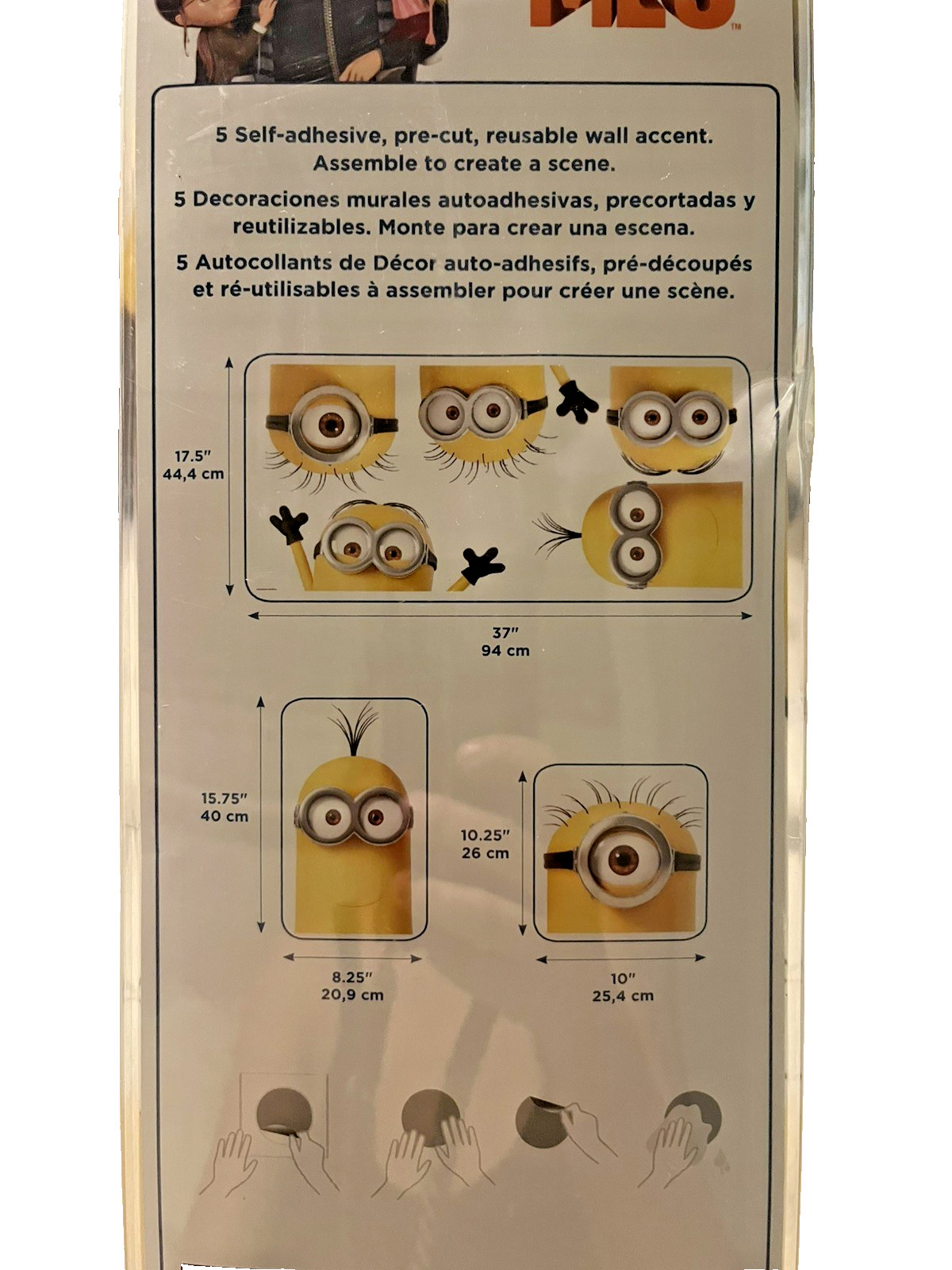 Giant Peel and Stick Minions Wall Decals for Kids Rooms and Decor