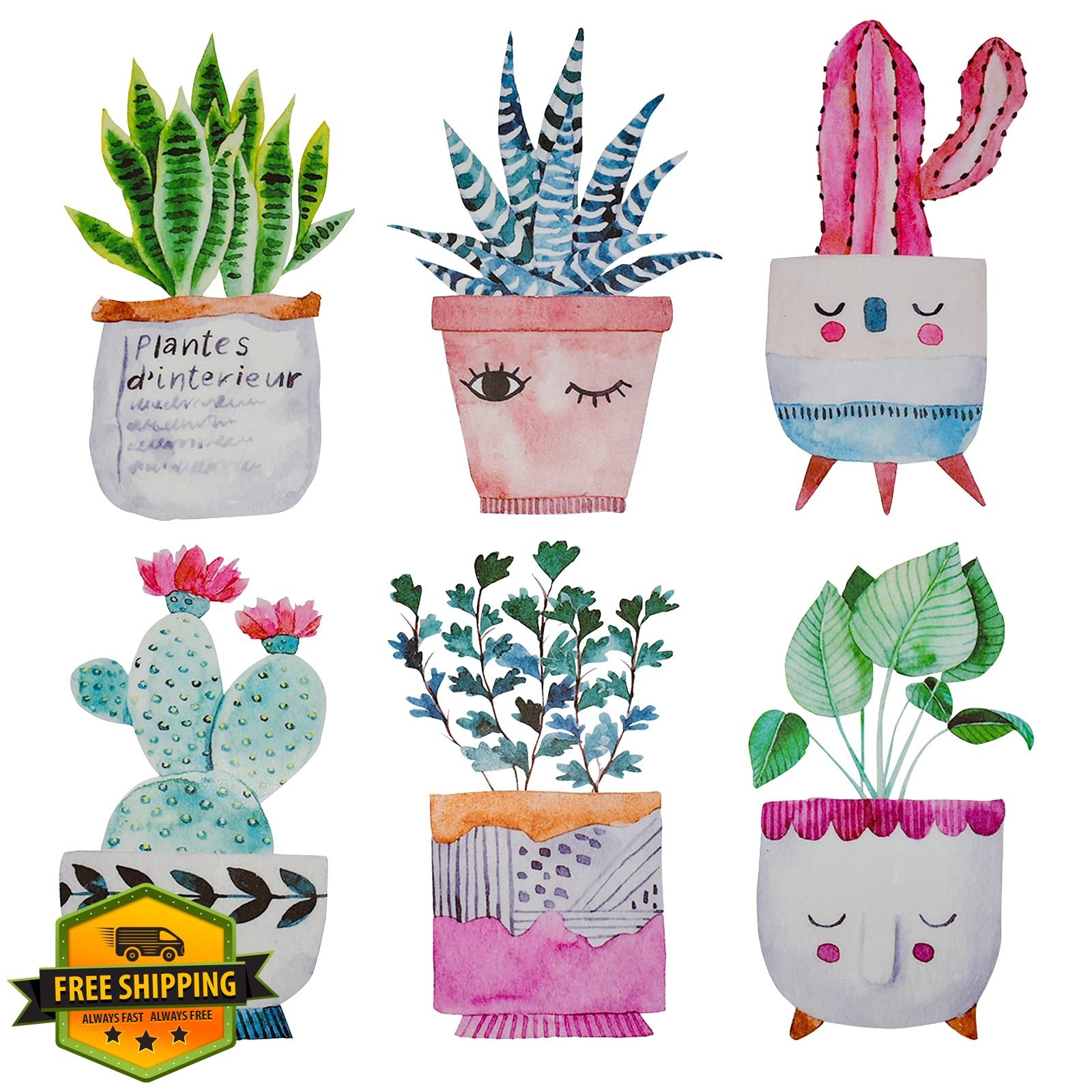 Maydahui Cactus Potted Plants Wall Decals