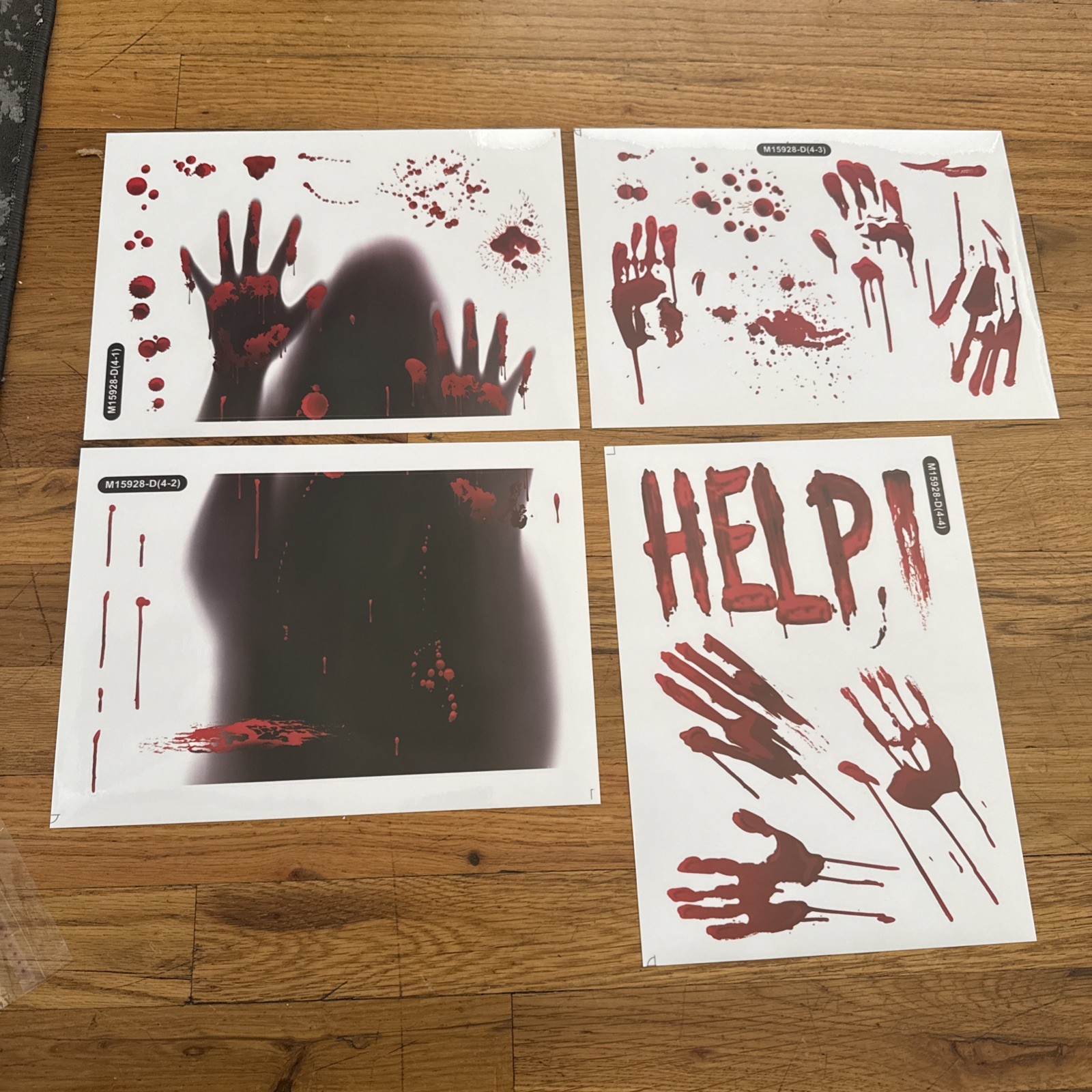 12 sheets of Bloody Handprint Footprint Window Stickers Wall Stickers /Halloween