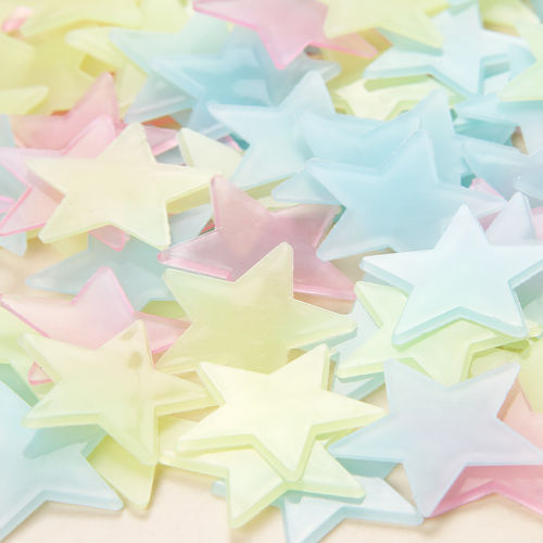 100 pcs Pack Glow In The Dark 3D Stars Moon Stickers Bedroom Wall Room Decor DIY