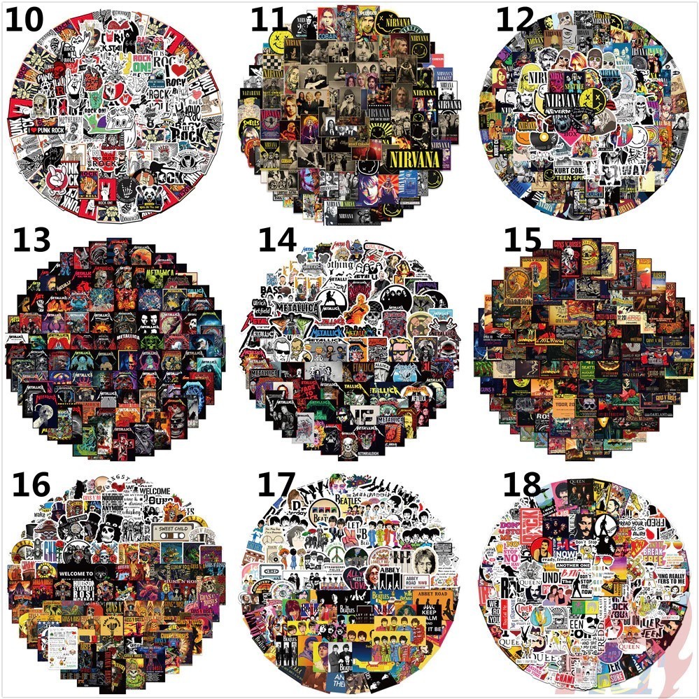 100 Mixed Music Band Rock and Roll Sticker Packs