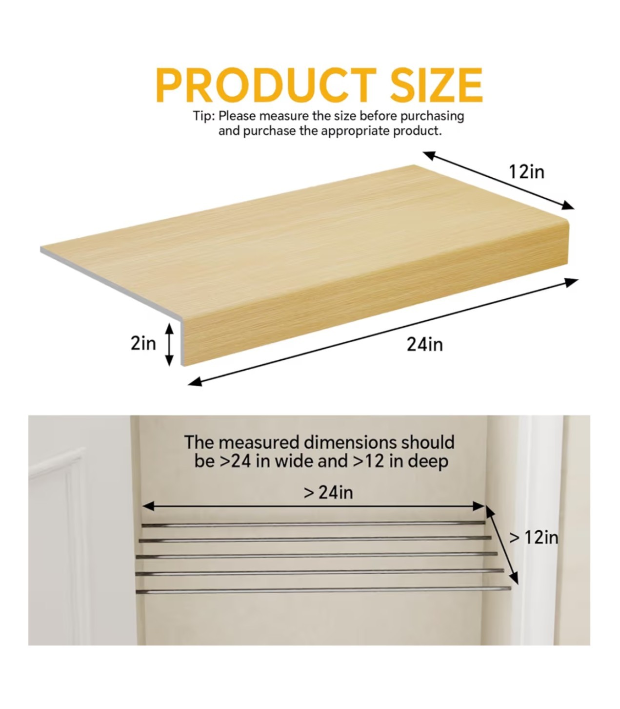 Wire Rack Covers for Pantry Wood Grain (6 PCS), 24"W * 12"D(Ready to Use)