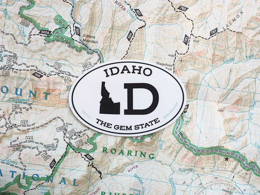 White Oval Idaho Bumper Sticker