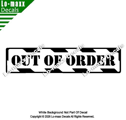 Out Of Order Hazard Stripe Die Cut Vinyl Decal High‑Performance Decal